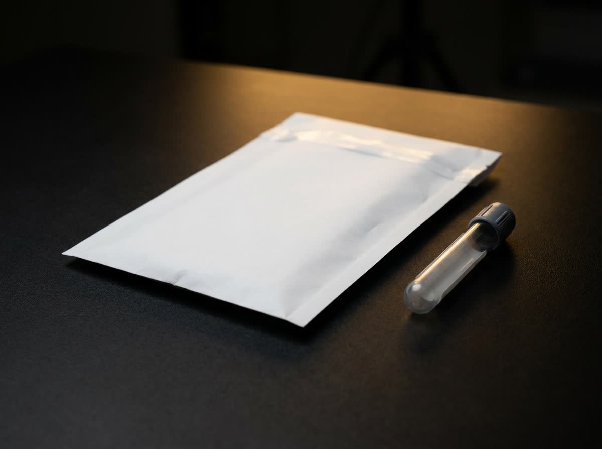 The sealed return mailer with the sample tube